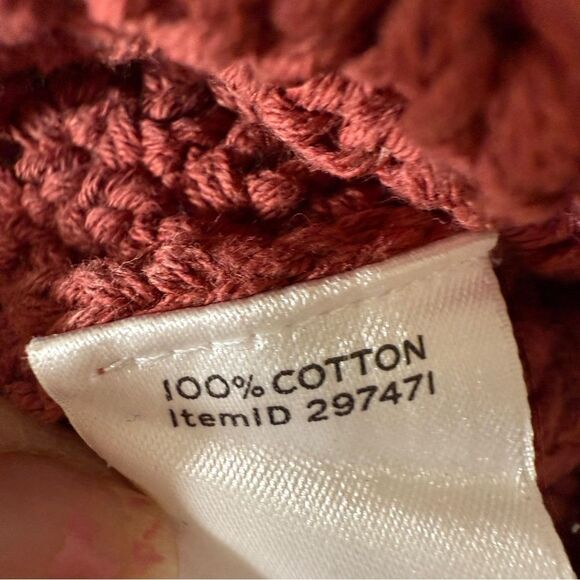 L.L. Bean Signature Womens Chunky Pink Cable Knit Fisherman Sweater Size Small - Picture 9 of 9